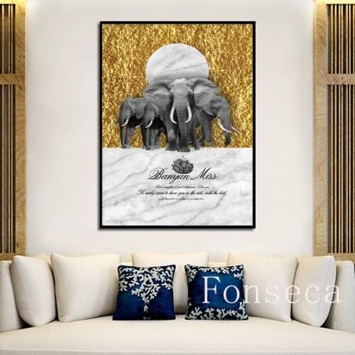 Elephant Pictures Affectionate Confession Quotes Chic Modern Home Decor Wall Art Canvas Painting for Living Room Gallery
