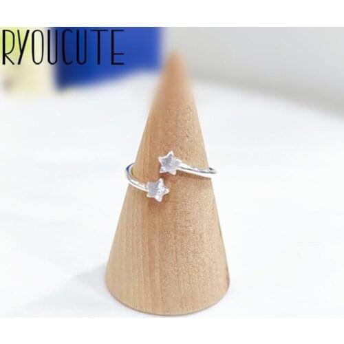 Retro Vintage Silver Color Star Rings for Women Engagement Jewelry Adjustable Finger Rings Anillos 2019