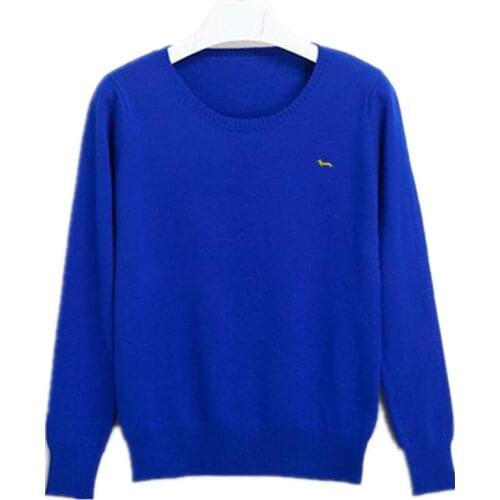 New Brand Summer Spring Women Sweater O-Neck Casual Harmont Embroidery Cashmere Slim Fit Sweaters Blaine Soft Breathable