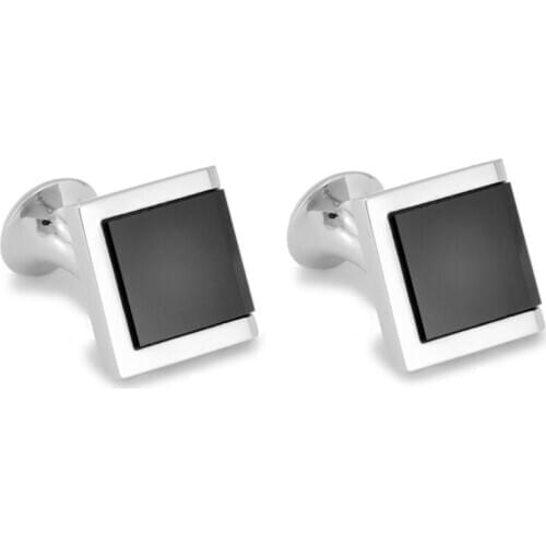 10pairs/lot Classic Business Black Onyx Cufflinks Black Glass Opal Inlaid Cuff Links Gift Mens Jewerly Gift Wholesale