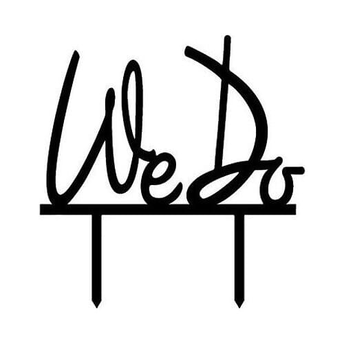 100pcs/lot ,Creative " We do " design Acrylic wedding cake inserted card Wedding Cake Topper Party Cake Decorations