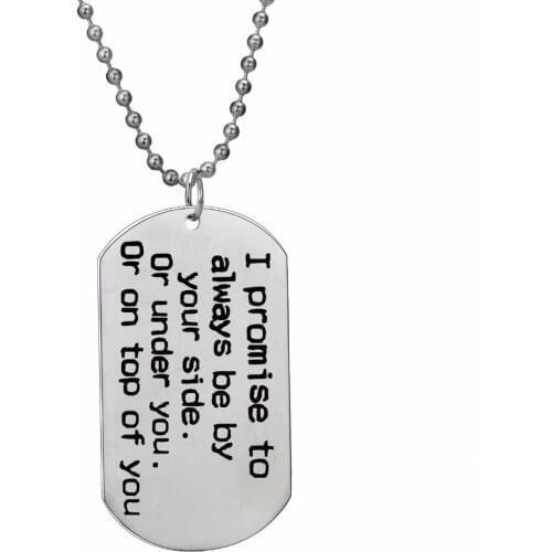 12PC/Lot Valentines Day Gift For Couple Wife Husband Girlfriend Boyfriend Necklace Jewelry Stainless Steel Dog Tag Pendant Hot