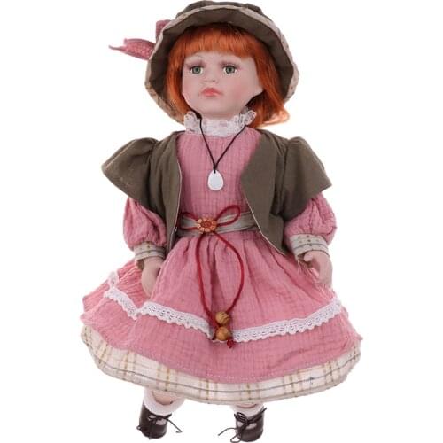 16 "Elegant Porcelain Victoria Doll Sitting Ceramic Doll Christmas Gift # 3