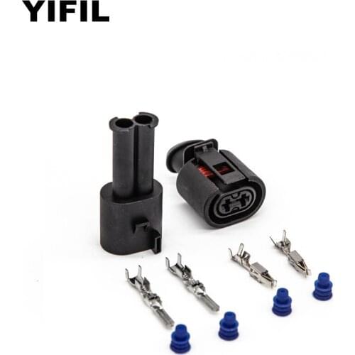 2 Pin/Way Male Female ABS Wheel Speed Sensor Plug Connector For VW Beetle Jetta 4 Golf GTI MK4 00-04 6N0 927 997 A 6N0927997A