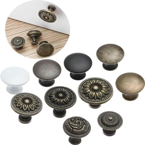 2Pcs Antique Cabinet Pull Handles Bronze Tone Retro Alloy Kitchen Drawer Cabinet Door Knobs Furniture Hardware Component Fitting