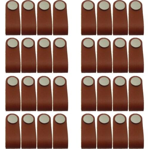 32x Cabinet Handles Leather Furniture Door Handle Modern Europe Style Pull Handle Knob for Doors Cabinets Cupboards Suitcase