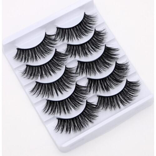 5 Pairs 3D Beauty False Eyelashes Tail Lengthening Thick Lashes Extensions Eye Makeup
