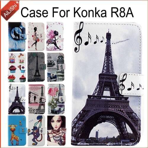 AiLiShi Case For Konka R8A Luxury Flip PU Painted Leather Case R8A Konka Exclusive 100% Special Phone Cover Skin+Tracking