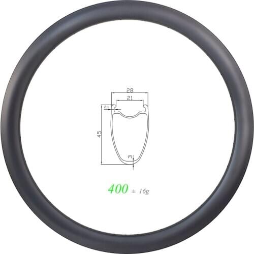 400g SL 700c all road gravel disc 45mm clincher tubeless carbon rim 28mm wide 21mm inner UD 3K 12K 20H 21H 24H 28H 32H 36H