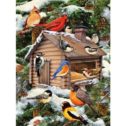 Animal Bird Printed Canvas 11CT Cross Stitch DIY Embroidery Full Kit DMC Threads Handicraft Sewing Craft Needlework Design