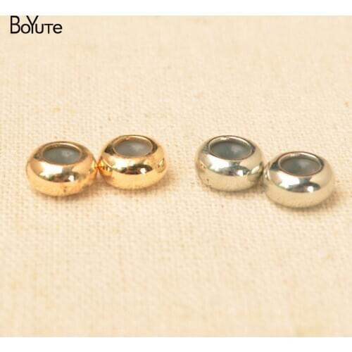 BoYuTe (50 Pieces/Lot) 8*4MM Metal Brass Inner Silicone Beads Diy Position Beads Jewelry Making