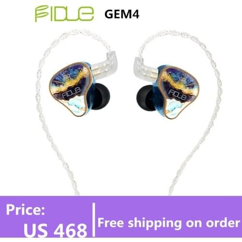 FIDUE GEM4 4BA Earphones HiFi Headphones with Detachable Cable IEMs