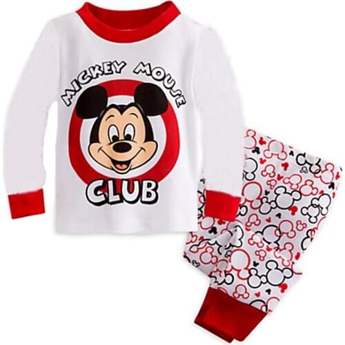 2-7Y Loungeset Mickey Kids Pajamas Set Children Cartoon Sleepwear Boys Home baby pajama set Girls pyjamas coton Nightwear
