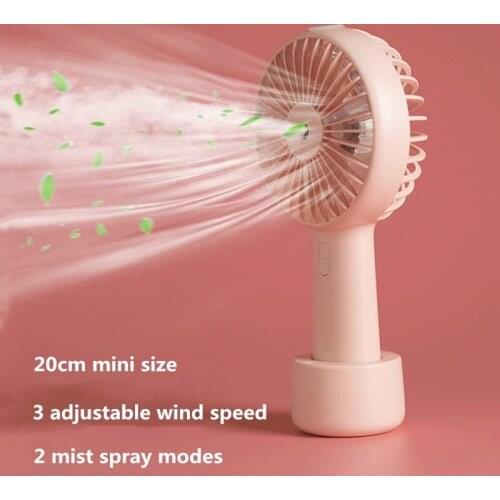 Battery Portable Water Spray Mist Fan Electric USB Rechargeable Handheld Mini Fan Cooling Air Conditioner Humidifier for Outdoor