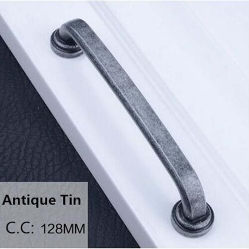128mm vintage distress furniture handles antique tin kitchen cabinet wardrobe door handle pull 5" antique dresser cupboard pulls