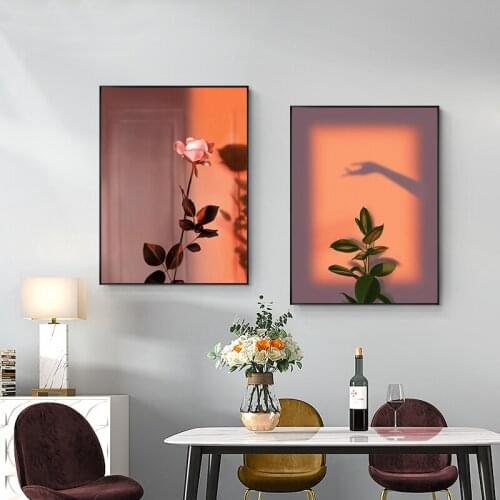 Nordic Wall Art Flower Picture Family Canvas Paintings Poster Print for Living Room Bedroom Decoration Accessories Home Decor