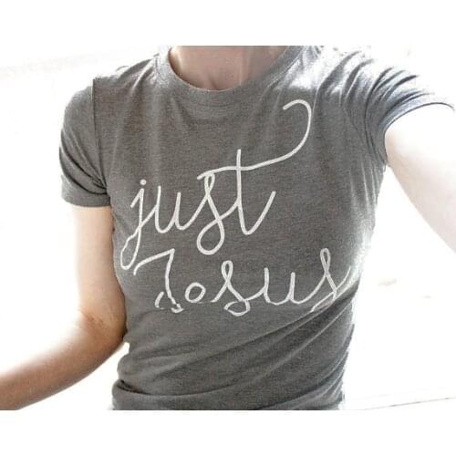 Just Jesus Christian T-Shirt Stylish Casual Religious Clothing Tee Lover faith jesus Gift Outfits Girl Cotton Bible Outfits Top