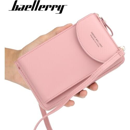 Baellerry New Women Wallet Handbag Purse Ladies Cell Phone Wallet Long Wristlet Wallets Clutch Messenger Shoulder Straps Bag