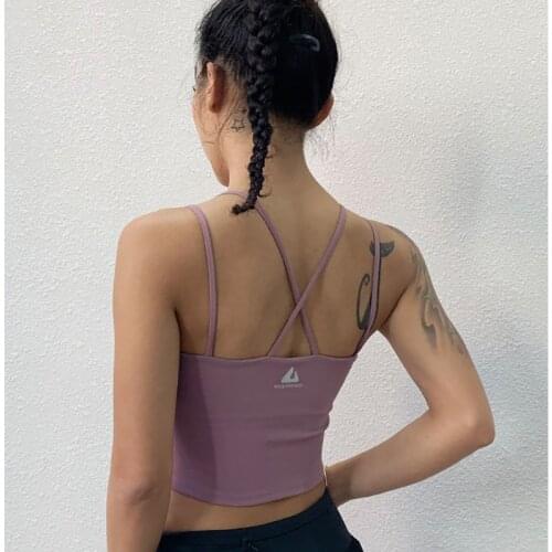 Zhangyunuo Sexy Yoga Cross Back Sports Bra Gym Tank Top Active Wear Women Solid Crop Tops Push Up Sports Wear For Women Gym