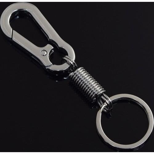 1 Pc Men Stainless Steel Spring Buckle Belt Clip Loop Keychain Key Ring Bicycle Bottle Holder Car Ornament Accessories10.5cm