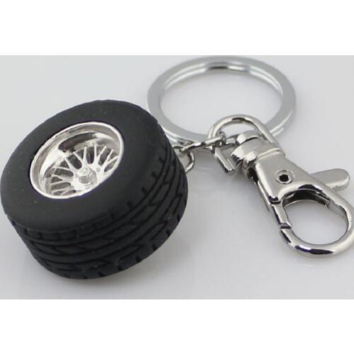 10pcs/lot wheel rim rubber tire keychain hub tyre key chain key holder creative potachiavi chaveiro llaveros hombre