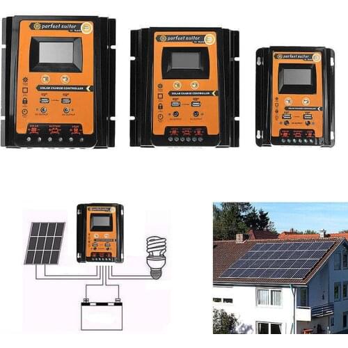 12 V/24 V Auto Recognized Solar Controller 30A 50A 70A Solar Panel Battery Regulator Dual USB LCD Solar Controller