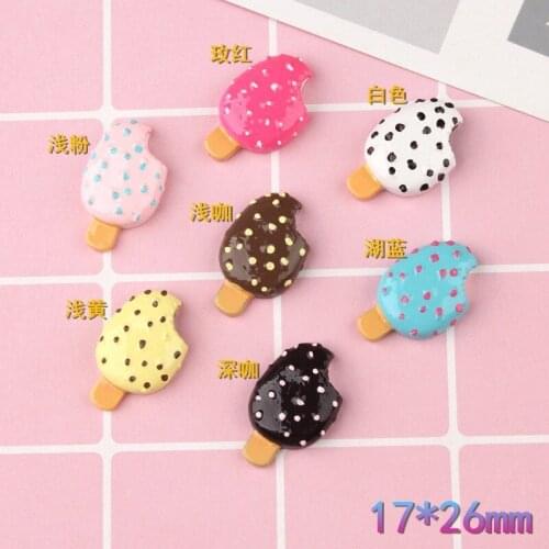 20Pcs Kawaii Ice Cream Food Flatback Planar Resin DIY Crafts Supplies Arts Phone Shell Decor Material Scrapbook Accessories