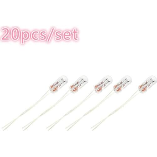 20pcs miniature lamp 4mm 6v indicator bulb incandescent filament white and yellow