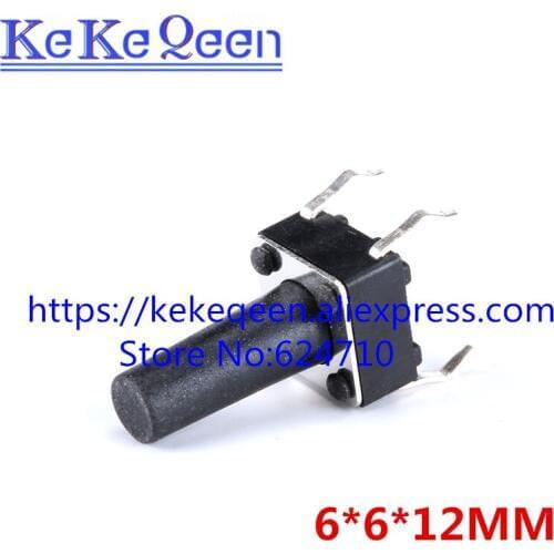 200PCS/LOT 6*6*12MM 6mm*6mm*12mm Push Button Switches DIP Tactile Switches Push Button Tact Switch 6x6x12mm Micro Switch
