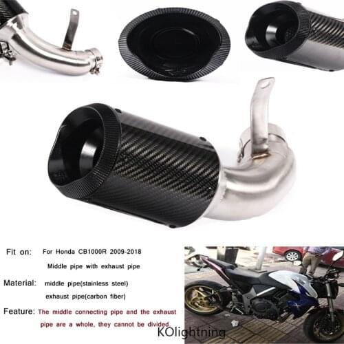 2009 2010 2011 2012 2013 2014 2015 2016 2017 2018 Silp on for Honda CB1000R Motorcycle Middle Pipe With Exhaust Muffler Tubes