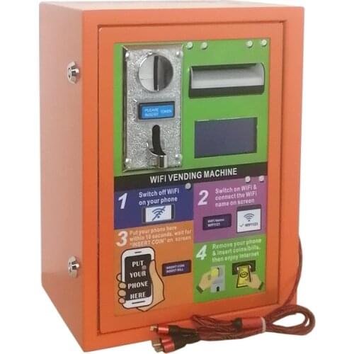 2021 Looking for Exclusive Distributor 2-in-1 Coin Banknote Payment Operated Charging Cable WiFi Vending Machine