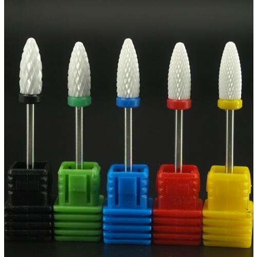 5* Ring Bullet Ceramic Nail Drill Bit Electric Manicure Machine Accessories Nail Art Tools Electric Manicure Milling Nail Files