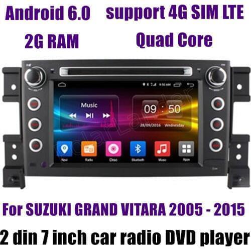7" inch 2 din Quad Core Android 6.0 Car DVD radio palyer For SUZUKI GRAND VITARA 2005-2015 Wifi RDS screen mirroring