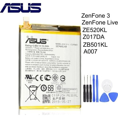 ASUS C11P1601 Original Battery For ASUS ZENFONE 3 ZENFONE3 ZE520KL Z017DA ZenFone live ZB501KL A007 2650mAh High Capacity
