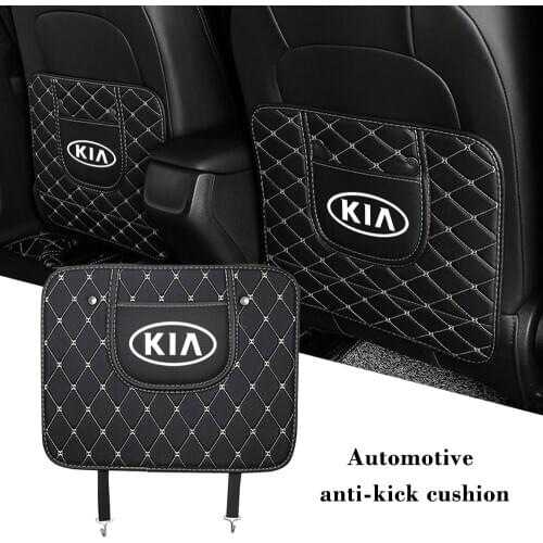 Fiber Leather Car Seat Anti-kick Anti-kick Mat For Kia Sportage 3 4 QL Rio K2 Optima Sorento Picanto Ceed Forte Cadenza K9 Soul