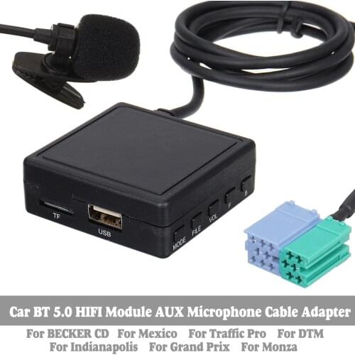 Bluetooth Stereo Module Aux Microphone Audio Cable AdaptEr For Becker Cascade /Traffic Pro/Grand Prix /Indianapolis /DTM/Mexico