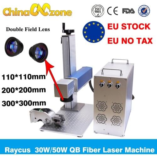 EU STOCK 50W 30W Raycus Fiber Laser Marking Engraving for Metal CNC Machine Logo Marking Fiber with Rotary Axis Tool Field Lens