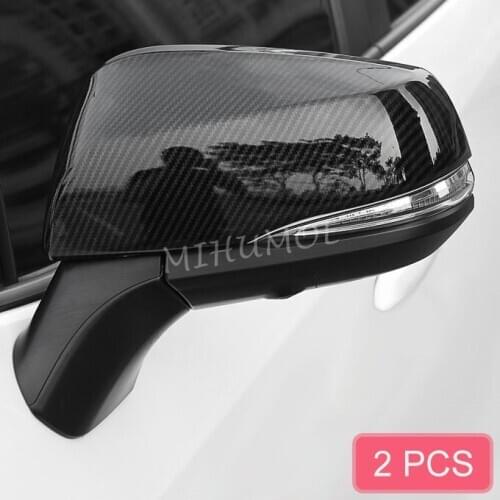 Carbon Fiber Side Rearview Mirror Cover Cap Overlay For Toyota RAV4 Hybrid Adventure 2019 2020