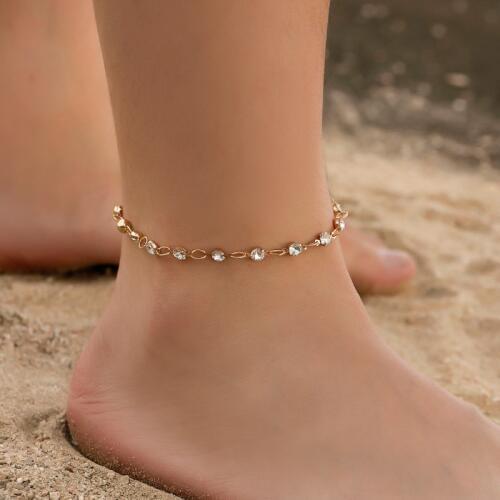 Yobest Summer Bohemian Gold Anklets Chain for Women Sequins Anklet Leg Bracelet Bijou Foot Jewelry