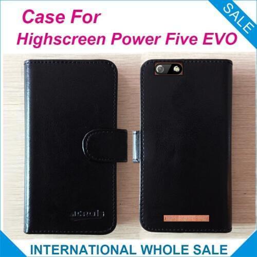 Hot! Highscreen Power Five EVO Case, 6 Colors High Quality Leather Exclusive Case For Highscreen Power Five EVO tracking