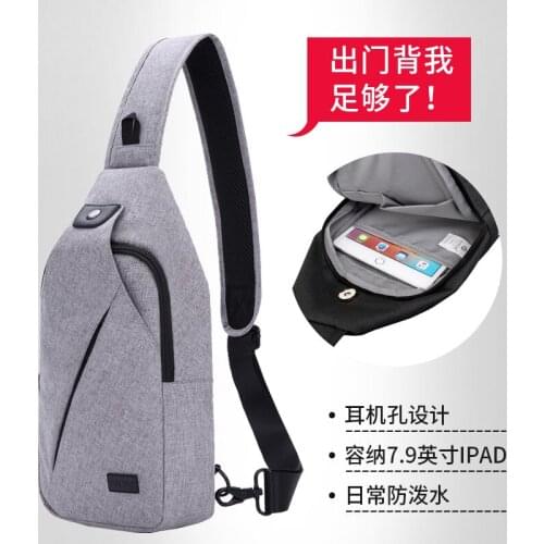 Mens chest bag outdoor leisure sports backpack mens single shoulder cross sling canvas womens bag close chest bag