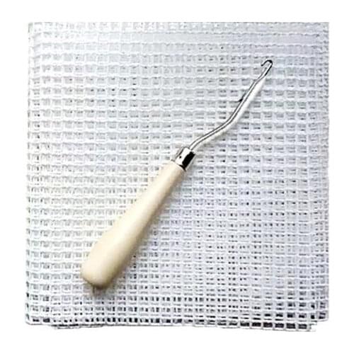 Free Pattern Rug Hooking Mesh Canvas Wooden Bent Latch Hook DIY Kit Tool for Tapestry Carpet Rug Making Embroidery Crafts Decor