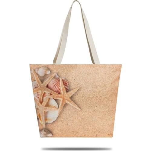 New small beach bag fashion women summer starfish printed mink beach bag shoulder bag top bag shopping bags purse
