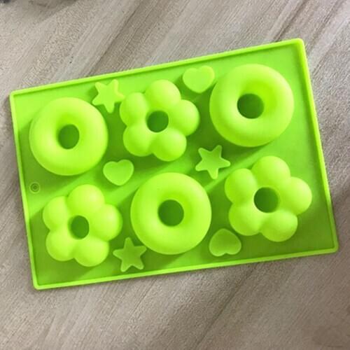 Wholesalel,free shipping,6 hole doughnut silicone cake mould,soap mold