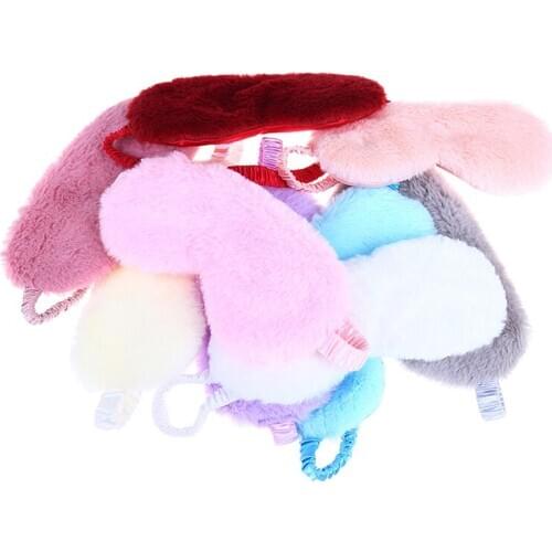 Rabbit Plush Sleeping Mask Eyepatch Cartoon Nap Eye Shade Blindfold Super Soft Plush Eye Masks Silk Love Cloud Eye Cover