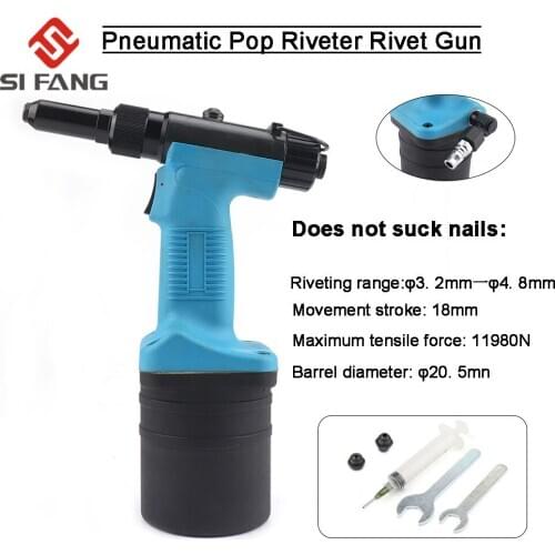 Pneumatic Rivet Gun 3.2-4.8MM Heavy Duty Air Hydraulic Riveter-Professional Pop Pneumatic Riveting Gun Rivet Tool