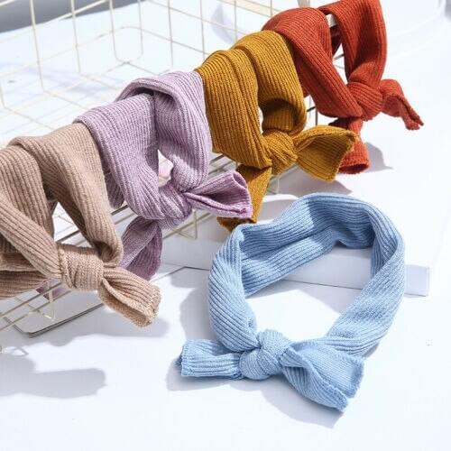 Baby Girls Bunny Kids Turban Knot Bow Hair Bands Head Wrap Rabbit Headband