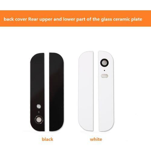 Premium back cover Rear upper and lower part of the glass ceramic plate for Apple iPhone 5 Replacement parts black & white color