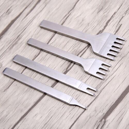 Leather Flat Line Beeline Punch DIY Handmade Tool Pricking Iron,Prong pitch 3mm Prick Iron Chamfer Bore Tools