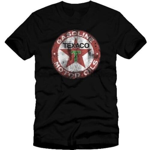 Texaco Retro Logo T-Shirt Distressed Style Auto Gasoline Motor Oil Vintage Shirt